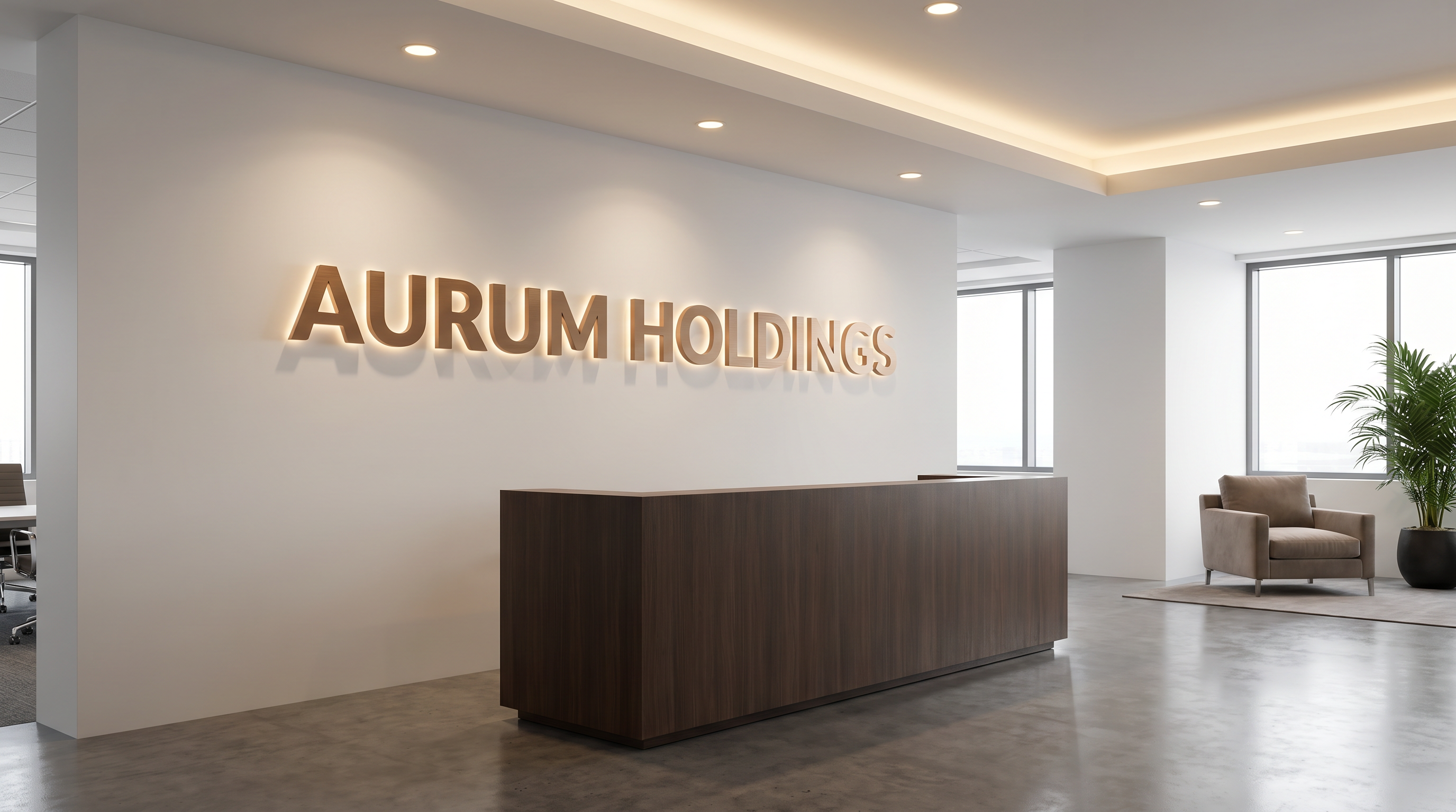 Custom acrylic lobby sign with dimensional letters